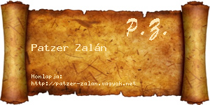 Patzer Zalán névjegykártya
